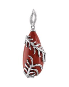 Genuine Red Jasper Pendant Sterling Silver  32.00X15.00 Mm Genuine Red Jasper Pendant