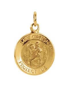 14kt Yellow 11.75mm St. Christopher Medal
