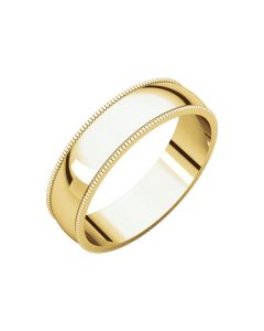14kt Yellow 5mm Light Milgrain Band