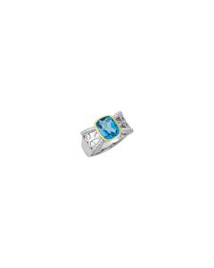 Genuine Swiss Blue Topaz Ring