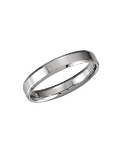 14kt White 4mm Beveled Edge Comfort-Fit Band Size 5