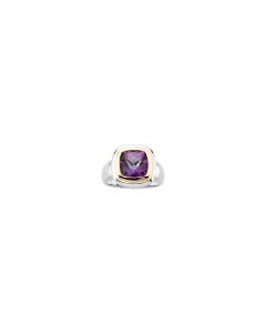 Genuine Checkerboard Amethyst Ring