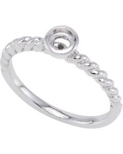 Stackable Ring Mounting For Round Center Sterling Silver  7 / 6Mm;P;Stackable Ring Mounting For Round Center