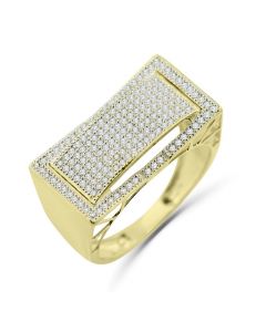 10K Gold Mens Ring Diamond Band Pinky or Fashion Ring Wide 12mm 1/2ctw Diamond 