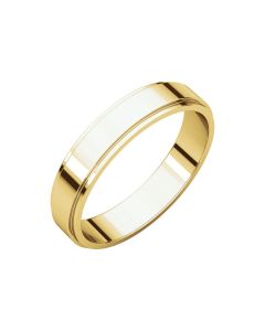 10kt Yellow 4mm Flat Edge Band