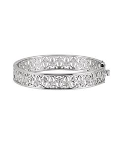 14kt White 1/2 CTW Diamond Bangle Bracelet