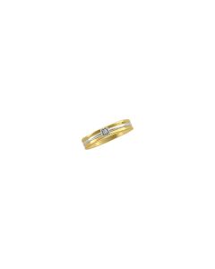 14kt Two-Tone .05 CTW Diamond Men's Duo Band