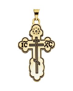 14kt Yellow 32x21mm Orthodox Cross Pendant