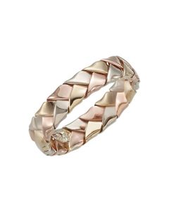 14kt Tri-Color 5.5mm Hand Woven Band Size 11
