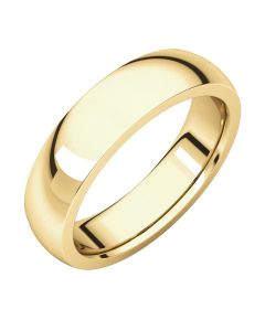 14kt Yellow 6mm Heavy Comfort Fit Band