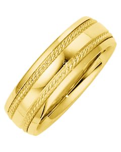 6mm Comfort-Fit Band with Rope Trim