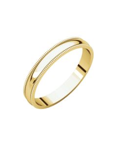 14kt Yellow 3mm Light Milgrain Band