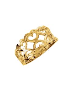 14kt Yellow Heart Motif Band
