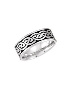 14kt White 7mm Comfort-Fit Enamel band Size Size 12