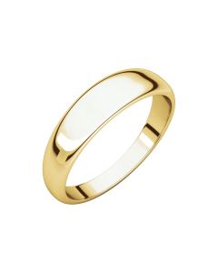10kt Yellow 5mm Half Round Tapered Band