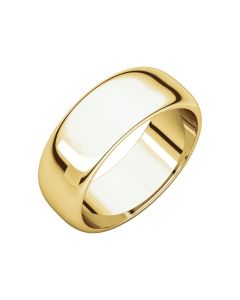 10kt Yellow 7mm Half Round Band
