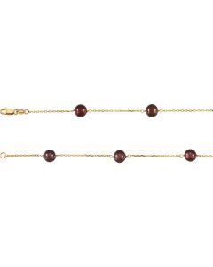 14kt Yellow 5.5-6mm Freshwater Cultured Dyed Chocolate Pearl 7.5