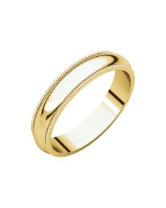 10kt Yellow 4mm Milgrain Band