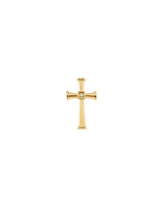 14kt Yellow .029 CTW Diamond Cross Pendant