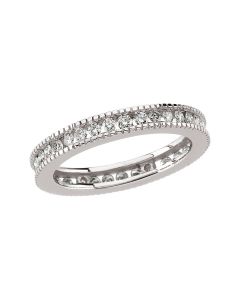 14kt White 3/4 CTW Diamond Eternity Band Size 7.5