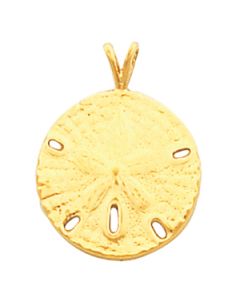 Sand Dollar Pendant 14K Yellow Gold 21.00X16.00 Mm