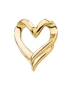 Heart Chain Slide 14K Yellow Gold 27.00X23.50 Mm