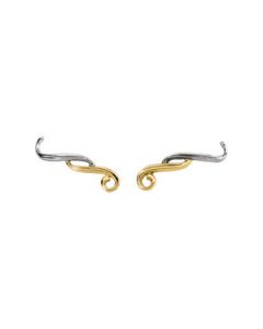 Two Tone Ear Trim 14K White/Yellow Gold Left