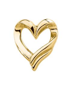 Heart Shaped Chain Slide 14K Yellow Gold Slide