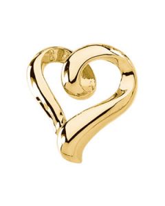 Heart Shaped Chain Slide 14K Yellow Gold Slide