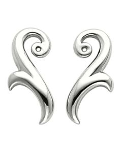 Earring Jacket 14K White Gold Left