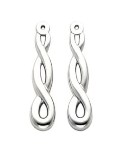 Earring Jacket 14K White Gold Left