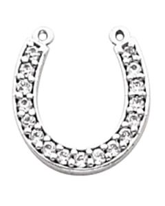 Horse Shoe Pendant 14K White Gold Pendant