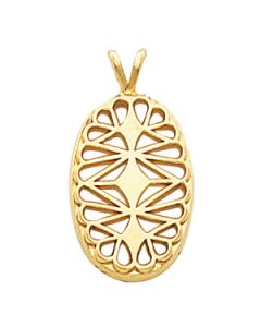 Filigree Pendant 14K Yellow Gold 18.00X12.00 Mm