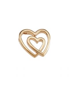 18K Yellow Double Heart Pendant