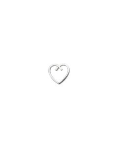 14kt White Heart Chain Slide