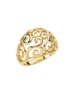 14kt Yellow Metal Fashion Scroll Ring