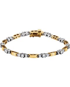 14kt Two-Tone 1 7/8 CTW Diamond Line Bracelet 