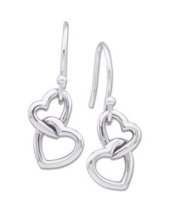 Metal Hook Heart Earrings Sterling Silver  Left Metal Hook Heart Earrings