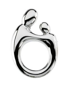 Mother & Child Lg Pendant/Brooch 14K White Gold 24.50X17.25Mm Mother & Child Lg Pendant/Brooch