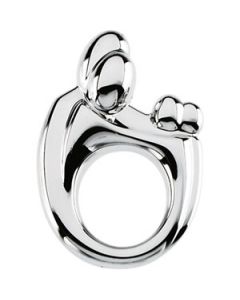 Lg. Mother & Twins Family Pendant 14K Yellow Gold 20.25X14.00 Mm Parents & Child Med. Pendant