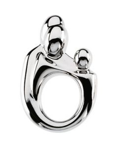 Lg. Mother & Child Family Pendant 14K White Gold 20.50 X 13.50 Mm Parents & Child Med. Pendant