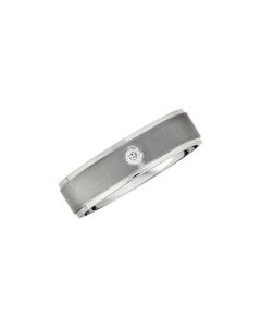 .05 CT Bezel Set Diamond Titanium Band