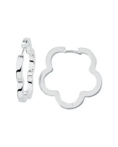 Metal Fashion Flower Hinged Earring Sterling Silver  Each 31.25 X 01.75 Flower Hinged Earring