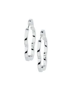 Metal Fashion Flower Hinged Earring Sterling Silver  Pair 31.25 X 01.75 Flower Hinged Earring