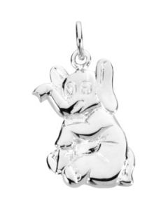 Elephant Charm Sterling Silver  18.00X13.50 Mm;P;Elephant Charm
