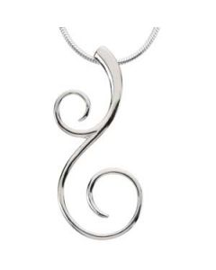Scroll Metal Fashion Pendant 14K Yellow Gold 