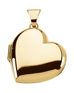 Gold Heart Locket That Holds 2 Pictures 14K Yellow Gold 17.5X18.75Mm