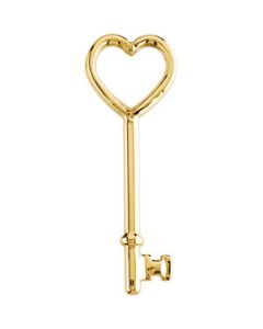 Heart Key (No Bail Cow Hitch Assembly) 14K Yellow Gold 46.50Mm X 15.00Mm Heart Key (No Bail Cow Hitch Assembly)