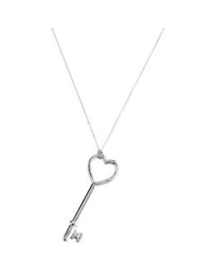 Hrt Key W/Dia Cut Finish Sterling Silver  52.00Mm X 17.75Mm Heart Key With Diamond Cut Finish(No Bail Cow Hitch Assembly)