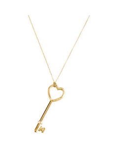 Heart Key With Diamond Cut Finish (No Bail Cow Hitch Assembly) 14K Yellow Gold 52.00Mm X 17.75 Mm Heart Key With Diamond Cut Finish (No Bail Cow Hitch Assembly)